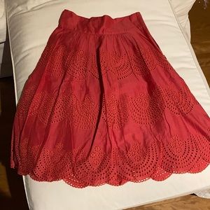 Tibi Eyelet Skirt